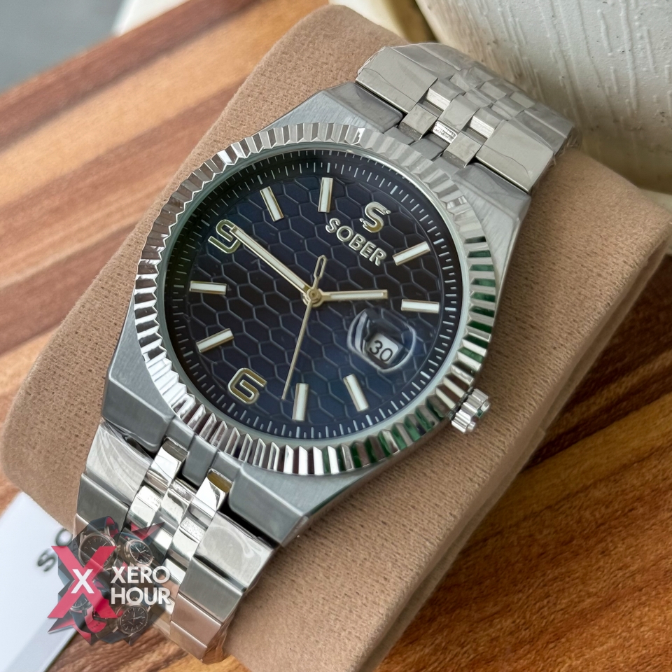 Sober Land Dweller Shape (A15 Model) |  8.7mm Slim | Silver with Blue Dial_img_8