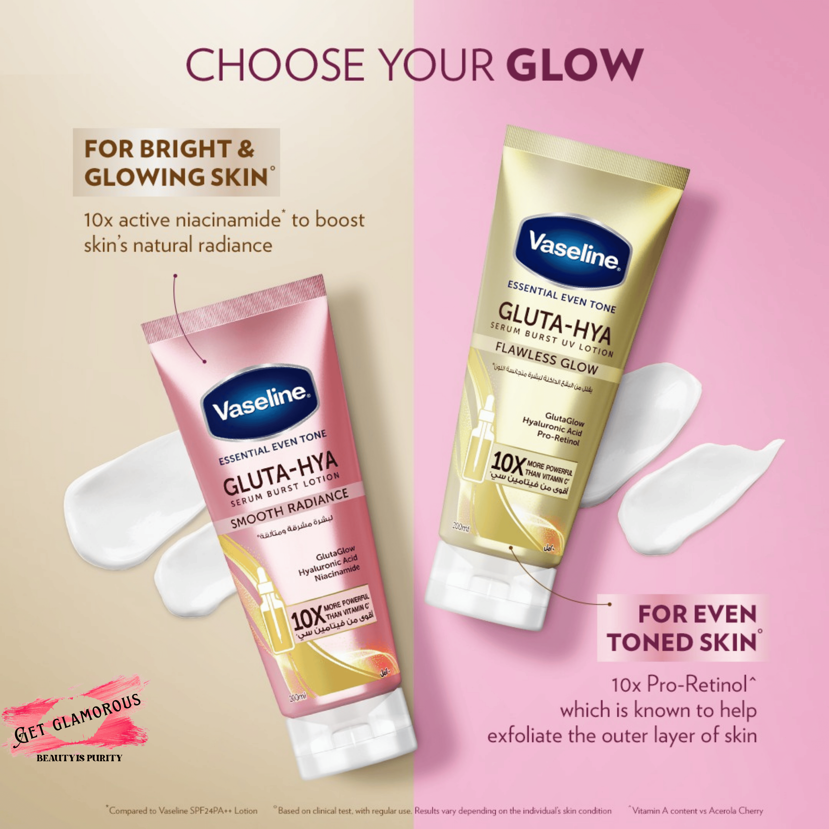 Vaseline Gluta Hya Dewy Radiance + Flawless Glow