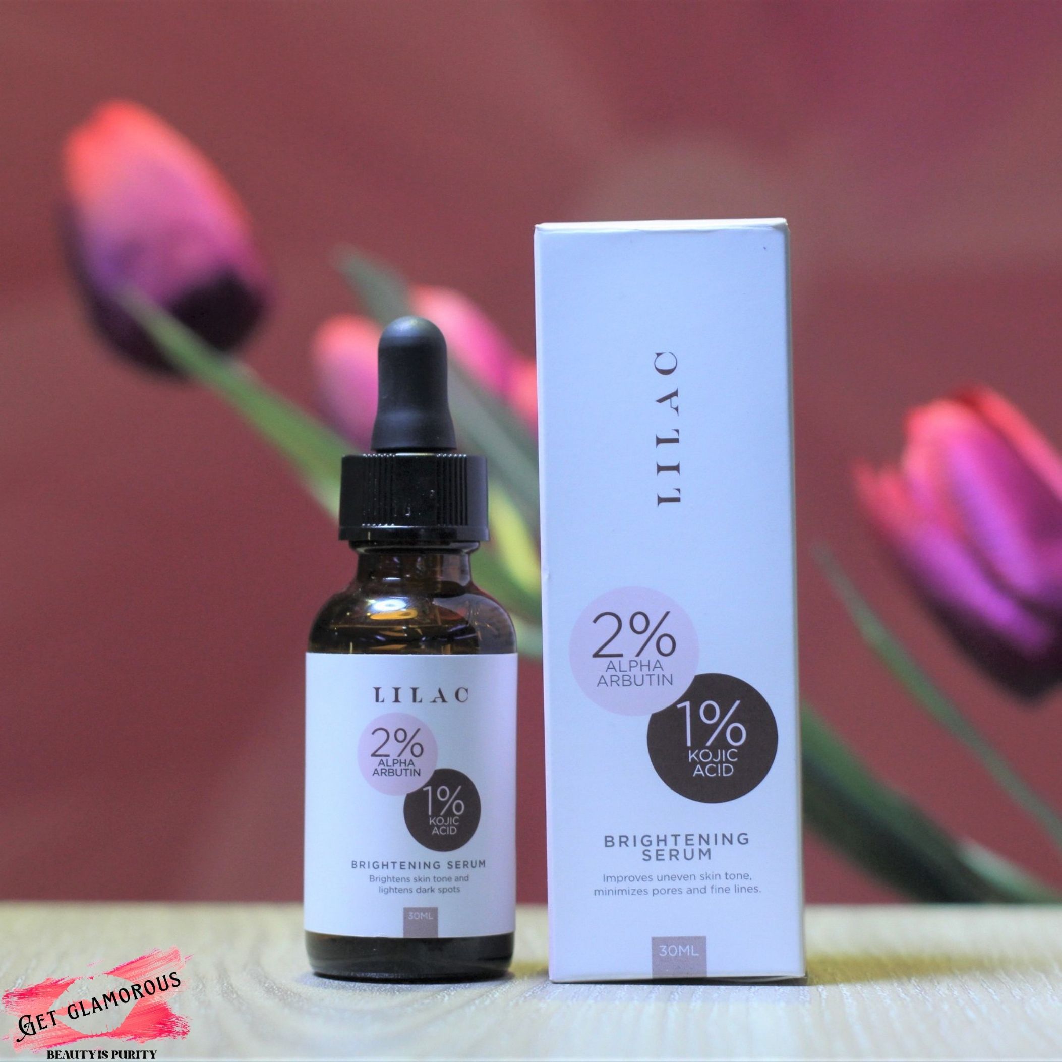 Lilac Brightening Serum with 2% Alpha Arbutin and 1% Kojic Acid 30ml