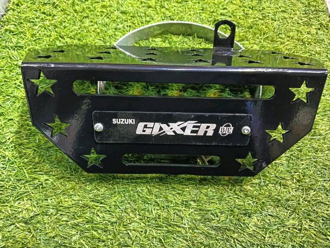 Gixxer Silencer Guard Stainless Steel Box footrest Silencer Cover for motorcycle - Silver_img_0