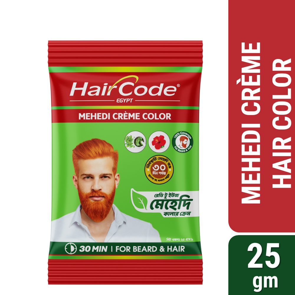 HairCode Egypt Mehedi Crème color (Hair + Beard) 25gm (MRP: 35tk)