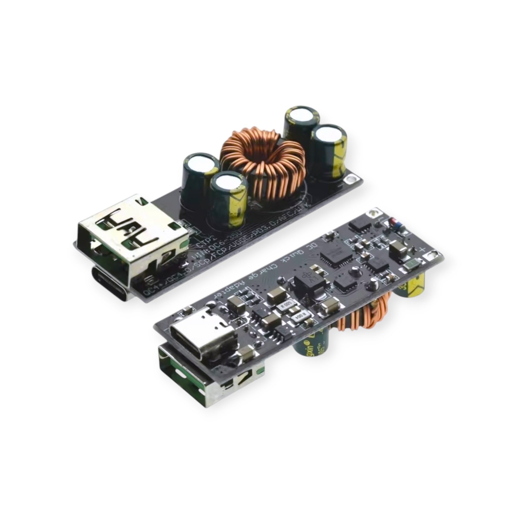 60W 6-35V DC to USB Type C PD 3.0 QC4 Type A QC3.0 DC Fast Charge 12V 24V Step-Down Power Module Buck USB Type-C Mobile Phone Quick Charge Adapter