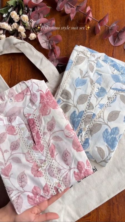 Pure Cotton Pakistani Inspired Suit Set - Image 9