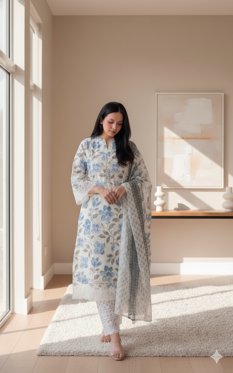 “Nazakat” – Pure Cotton Pakistani Inspired Suit Set - Image 4