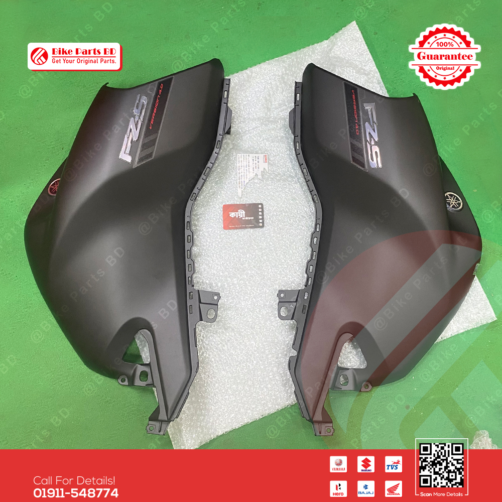 Tanky Box for Yamaha FZS V4 (Matte Black, Red Sticker) bike._img_1