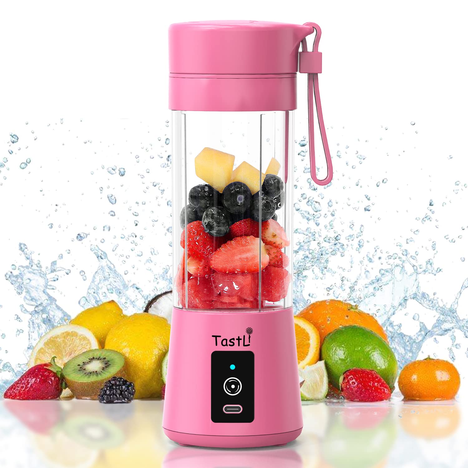 Portable Blender, Personal Mini Bottle Travel Electric Smoothie Blender Maker Fruit Juicer Cup, with 13oz Bottles_img_0