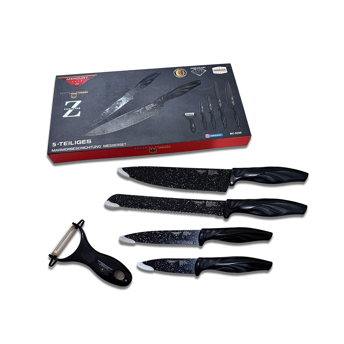 Zepter 5 Pcs Non-Stick Knife Set for Kitchen, Super Sharp high Carbon Stainless Steel Material_img_0