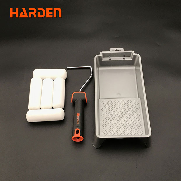 HARDEN 4" 7Pcs Roller Brush Set Cost-effective smart paint roller, painting rollers and brushes, microfiber paint roller set 620133_img_2