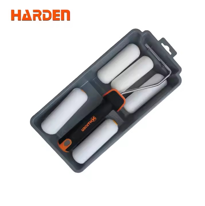 HARDEN 4" 7Pcs Roller Brush Set Cost-effective smart paint roller, painting rollers and brushes, microfiber paint roller set 620133_img_5