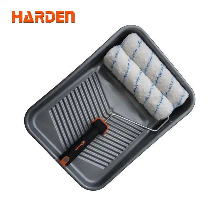 HARDEN 9" 4Pcs Roller Brush Set Cost-effective smart paint roller, painting rollers and brushes, microfiber paint roller set; 620134