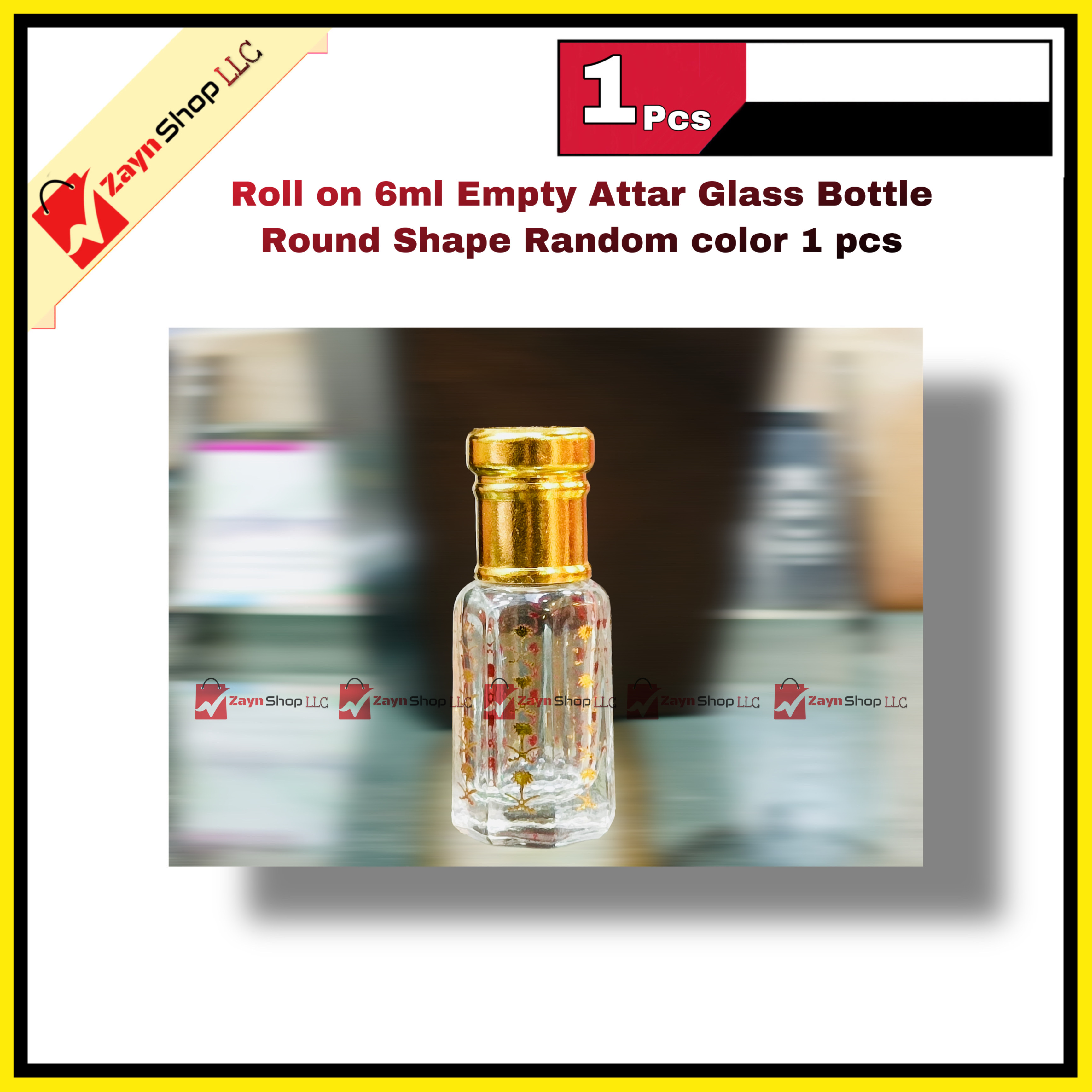 Empty Roll on Glass Attar bottle 6ml Round Shape Random color 1 pcs_img_3