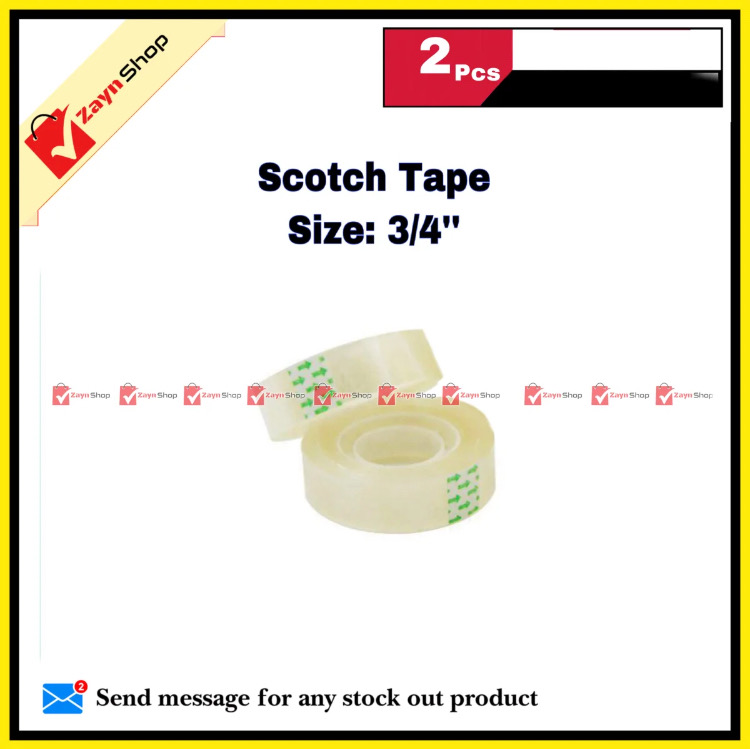Scotch Tape Small Transparent 3/4" 0.75 inch 2 pcs_img_0