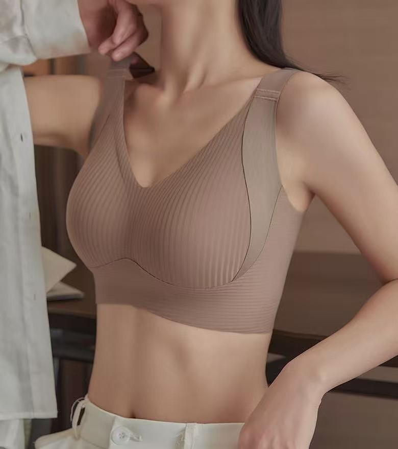 Women's Big Chest Seamless Anti-Sagging Bra Adjustable Full Cup Bra Comfortable Wireless Lingerie_img_6