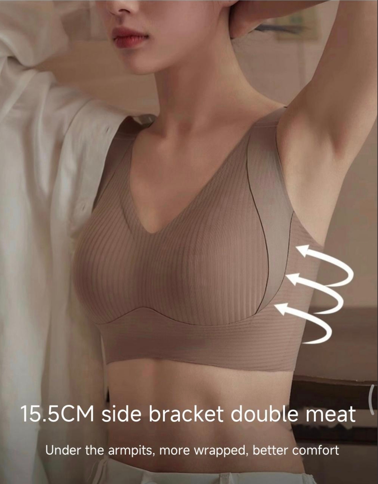 Women's Big Chest Seamless Anti-Sagging Bra Adjustable Full Cup Bra Comfortable Wireless Lingerie_img_9