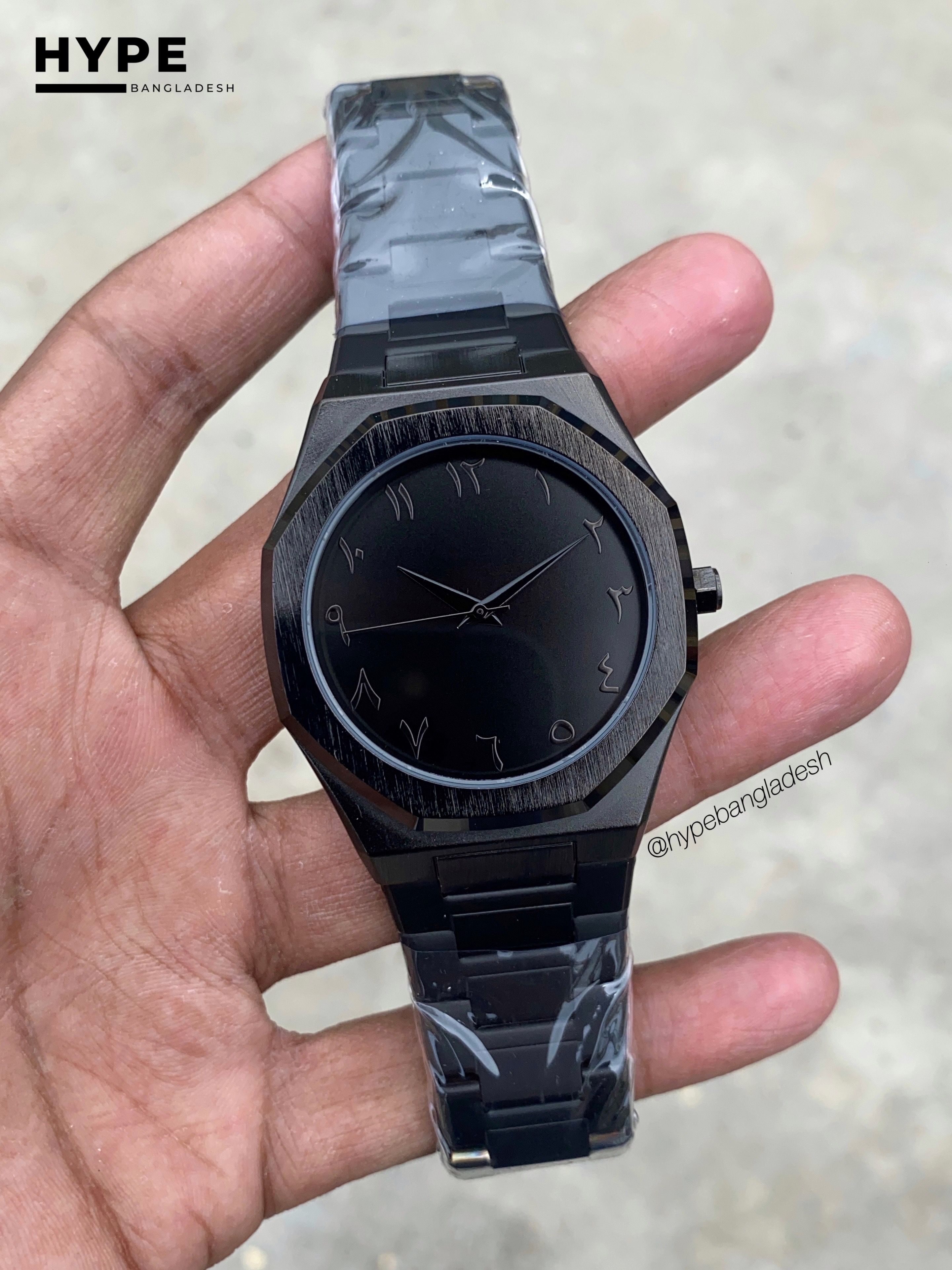 Arabic Dial Bestwin Stainless Steel heavyweight Watch (ALL BLACK)_img_3