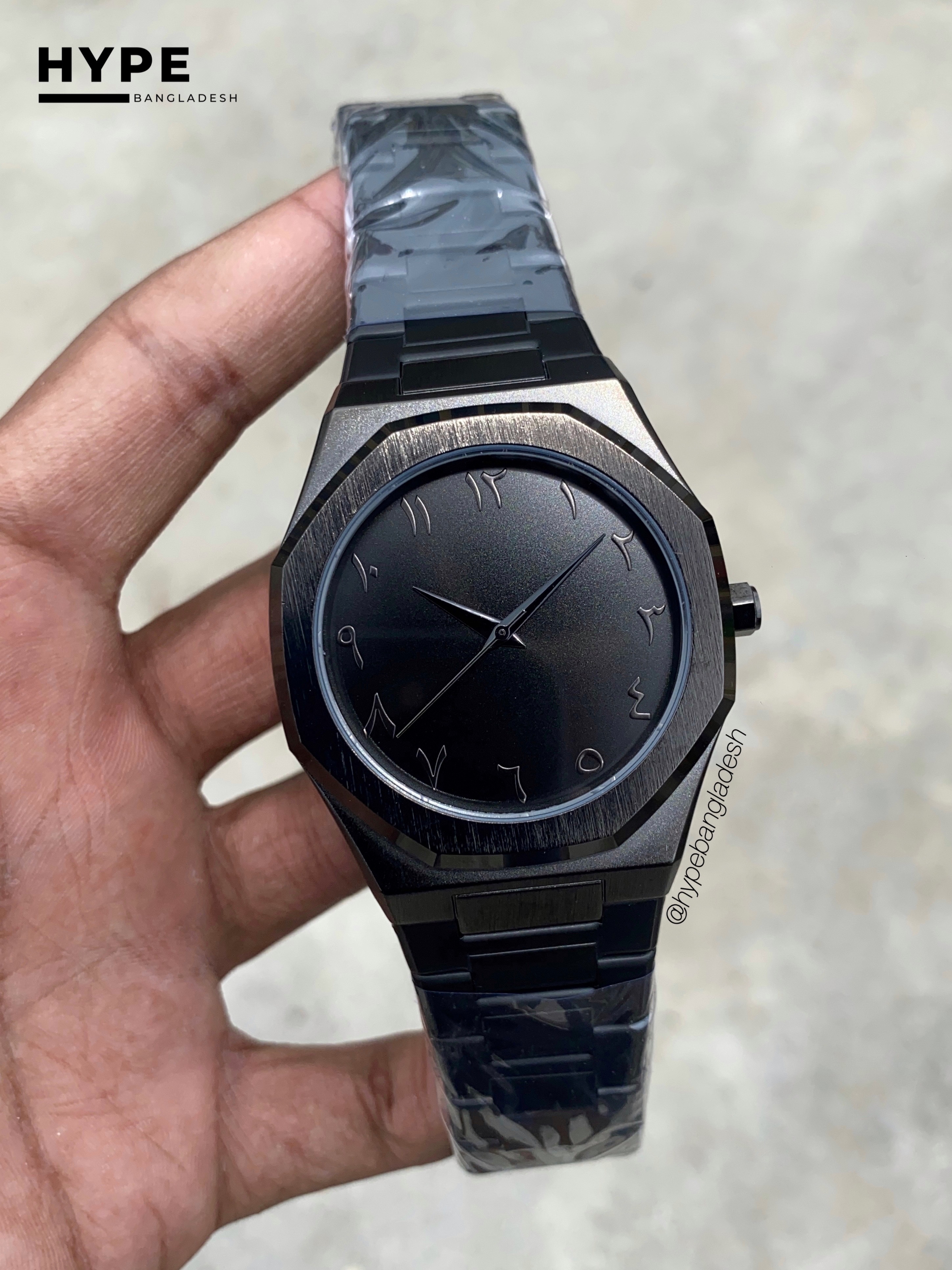 Arabic Dial Bestwin Stainless Steel heavyweight Watch (ALL BLACK)_img_2