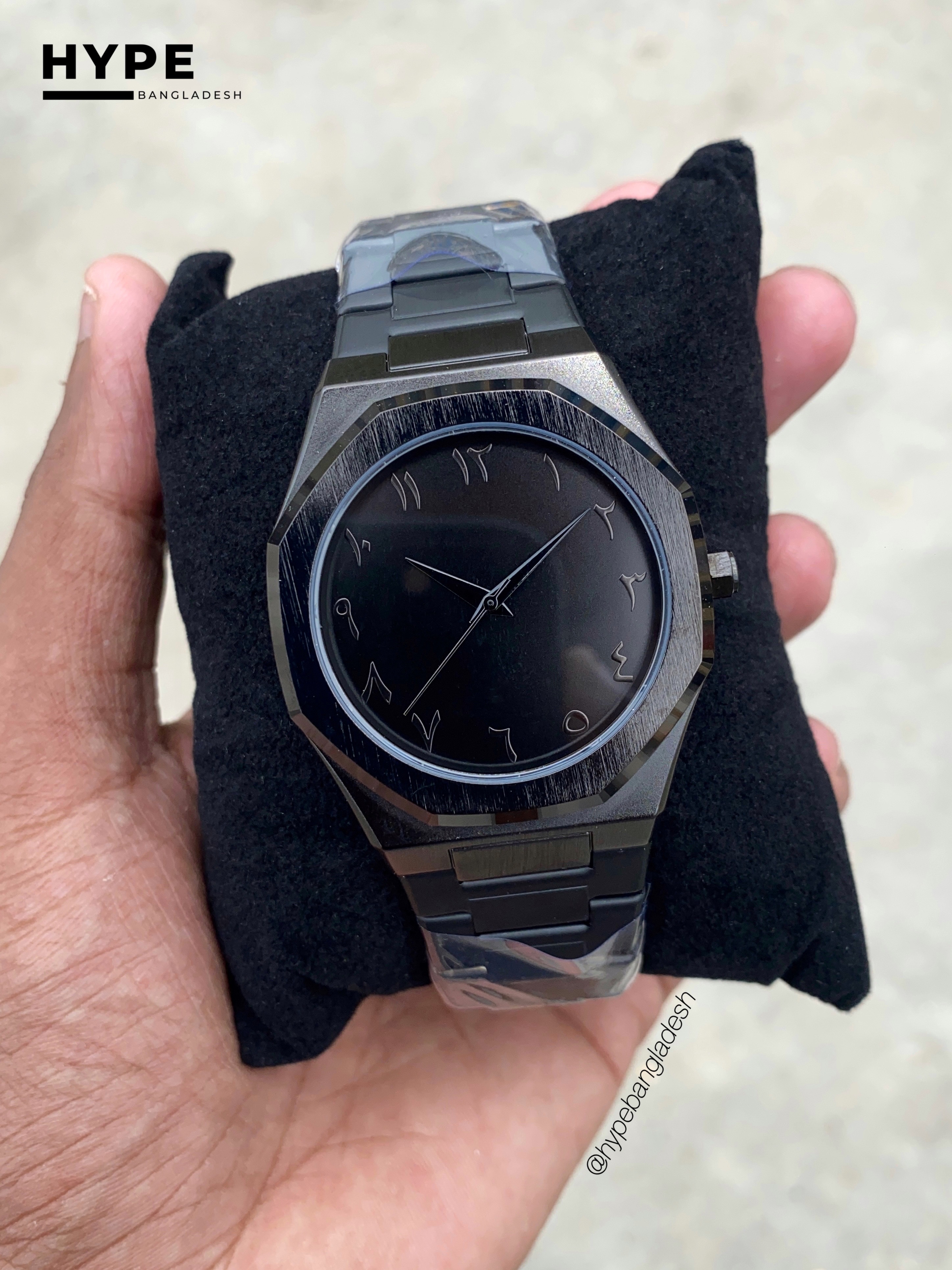 Arabic Dial Bestwin Stainless Steel heavyweight Watch (ALL BLACK)_img_4