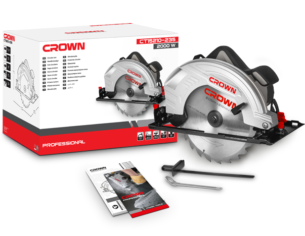 CROWN ,CT15210, Professional Circular Saw, 2000W, 235mm, 45/90°, 60/85mm; Model: CT15210 - 235_img_0