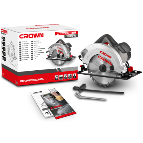CROWN ,CT15188,Professional Circular Saw, 1500W, 185mm, 45/90°, 44/63.5mm; Model: CT15188 - 185_img_1
