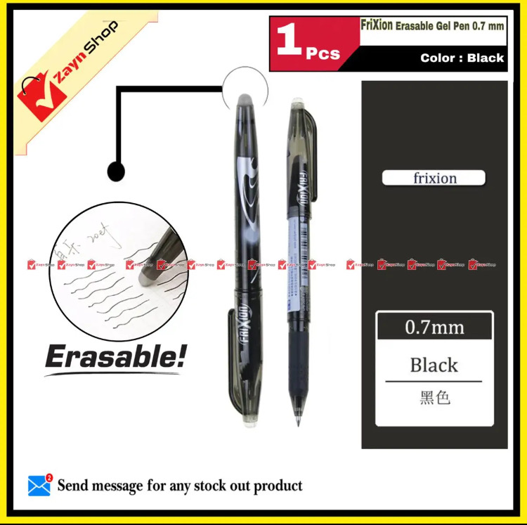 Frixion Erasable Gel Pen 0.7mm Black Ink 1pcs - pen_img_0