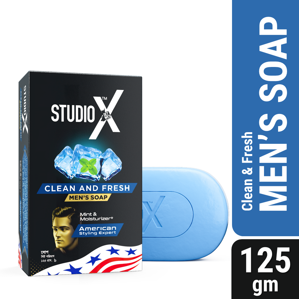 Studio X Clean & Fresh Soap for Men 125gm (MRP: 90tk)