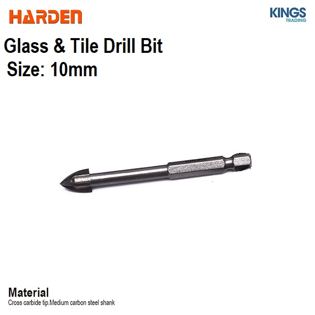 HARDEN Glass & Tiles Drill Bit ( 3 | 4 | 5 | 6 | 7 | 8 | 10 | 12mm ), porcelain marble tile glass drilling Hex shank cross tip drill bit; 613103 - 613112_img_14
