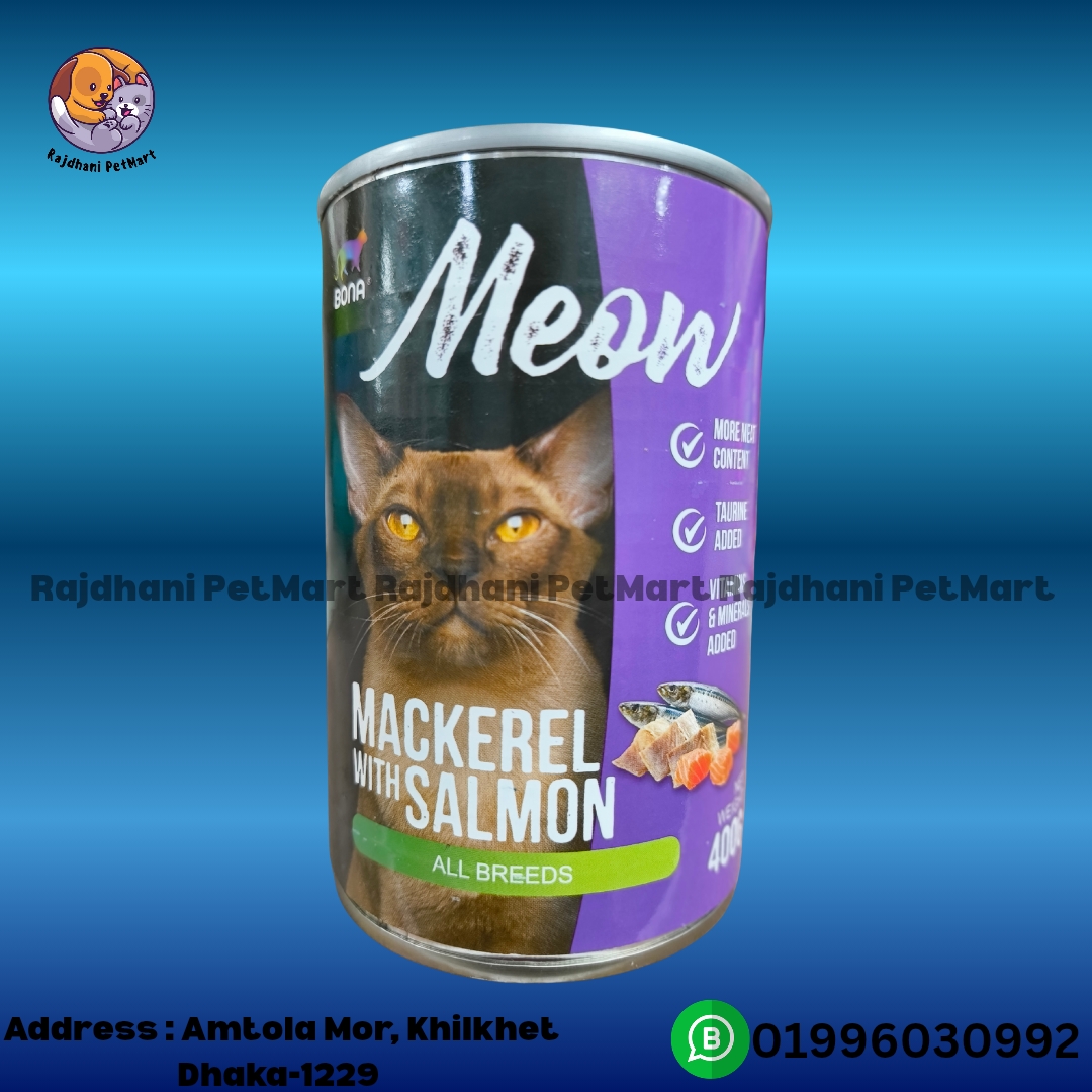 Bona Meow Can Mackerel With Salmon 400gm