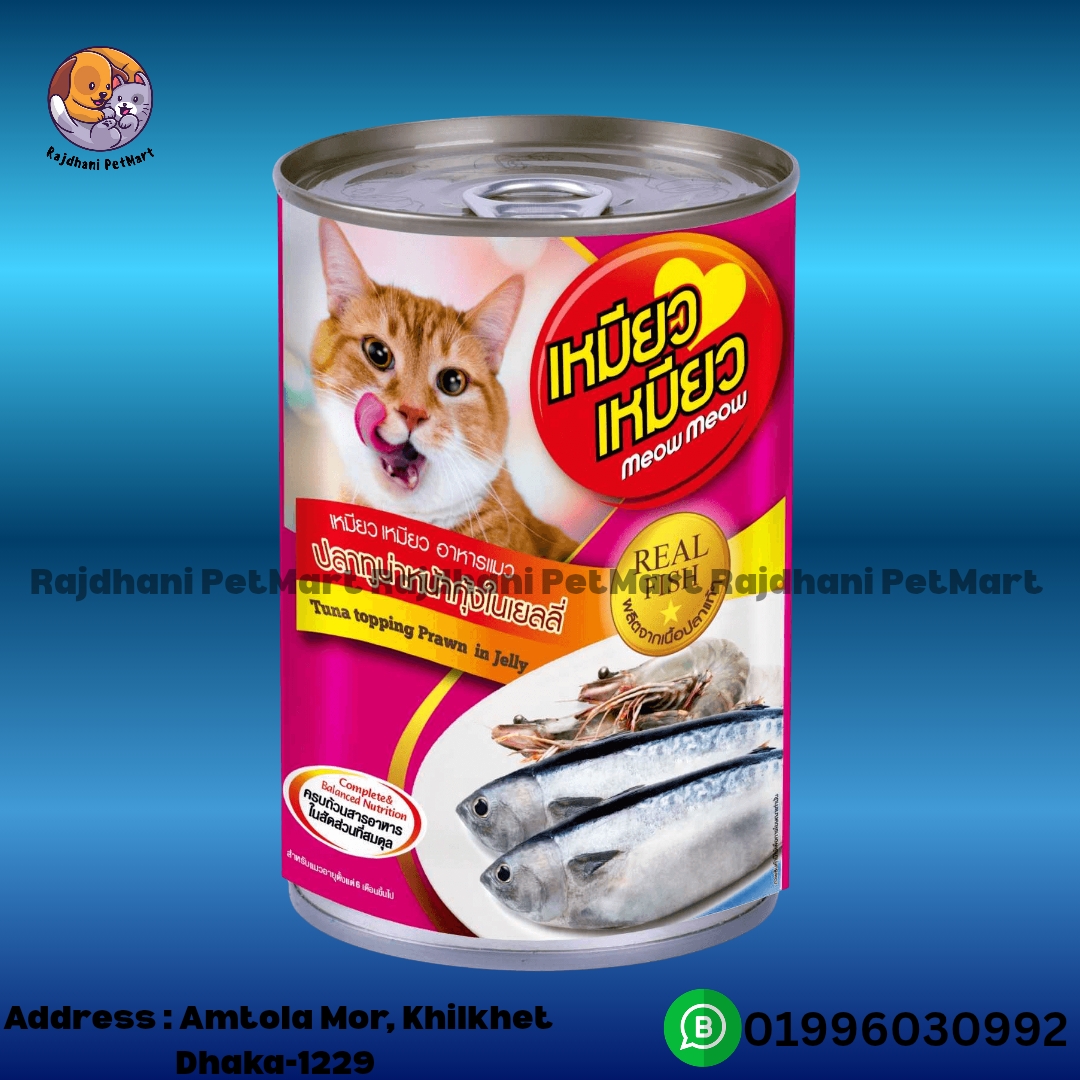 Meow Meow Can Food Tuna Topping Prawn In Jelly 400g