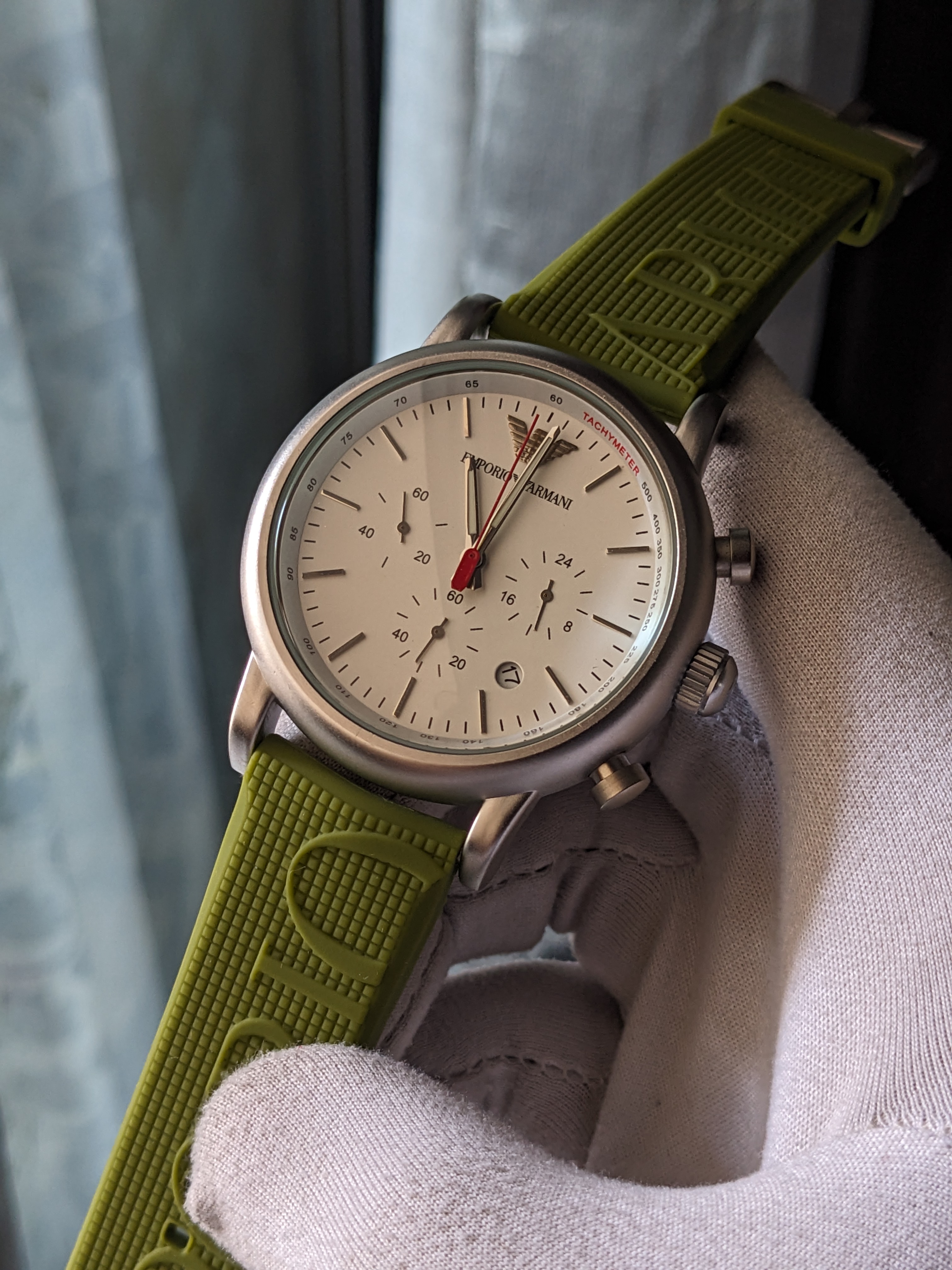 Armani Chronograph Watch White face_img_1