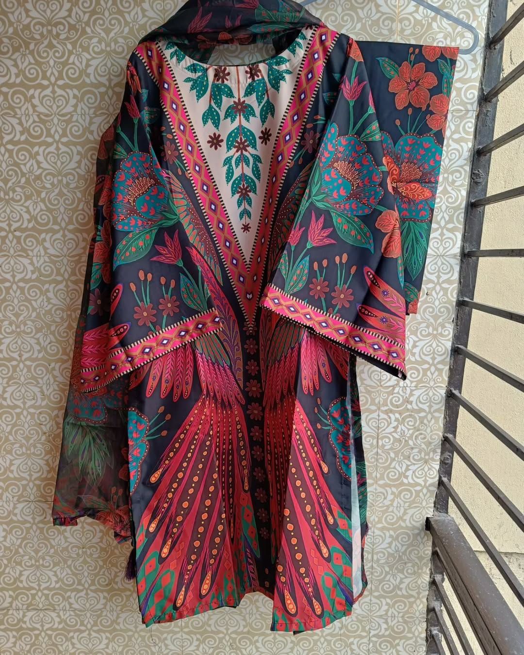 Ready made Pure Dubai Silk Digital Print Three Piece_img_0