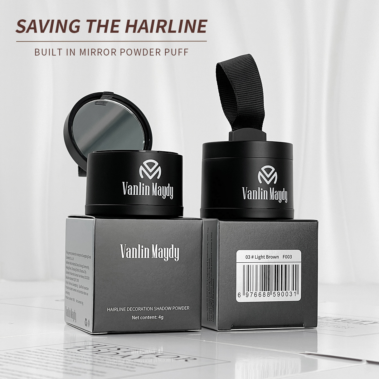 Vanlin Maydy Hairline Shadow Powder - Bald Spot Concealing Hair Powder for Women & Men_img_1