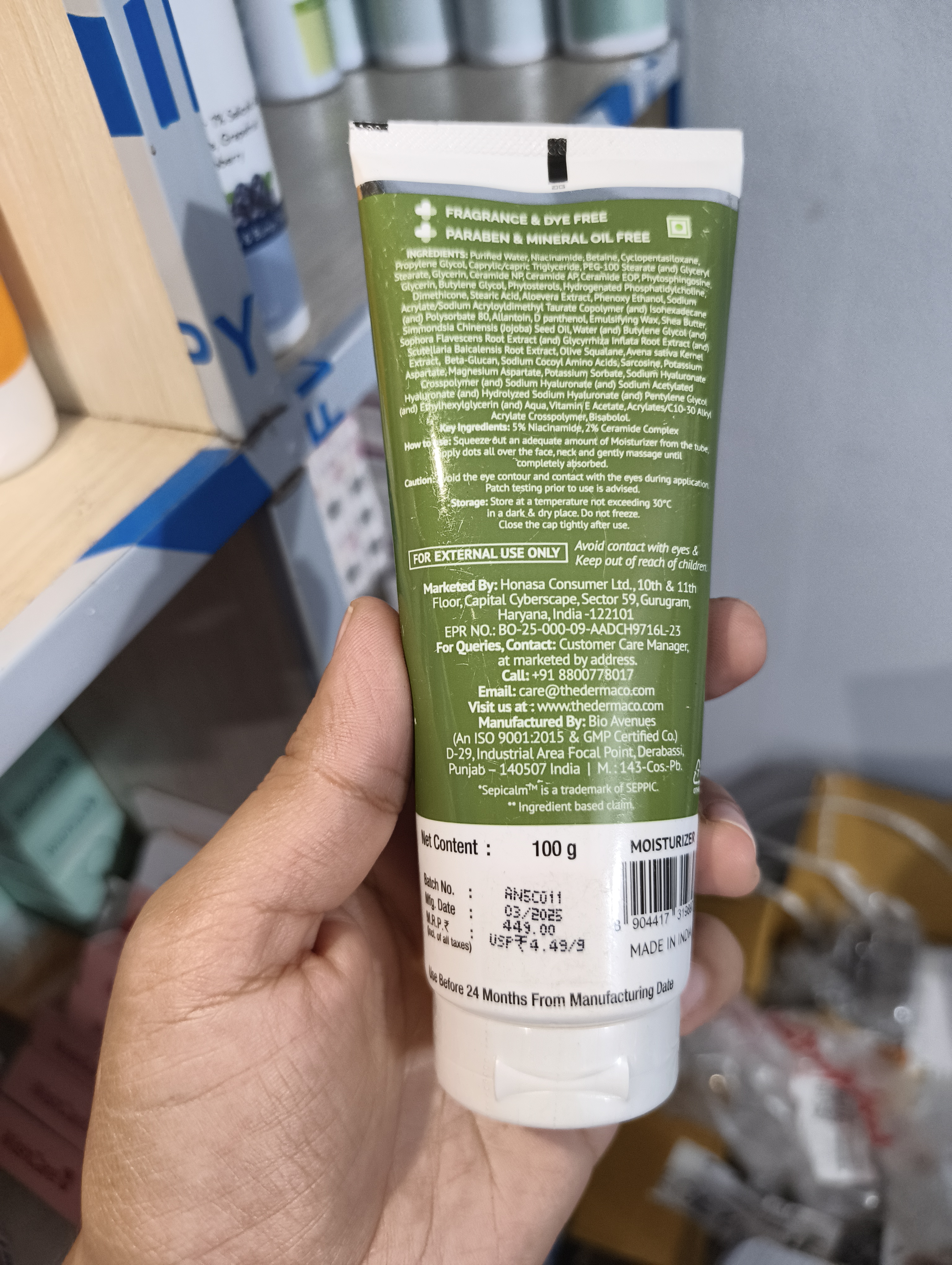 Derma co 5% Nia Ceramide Intense Moisturizing Cream - 100g_img_2