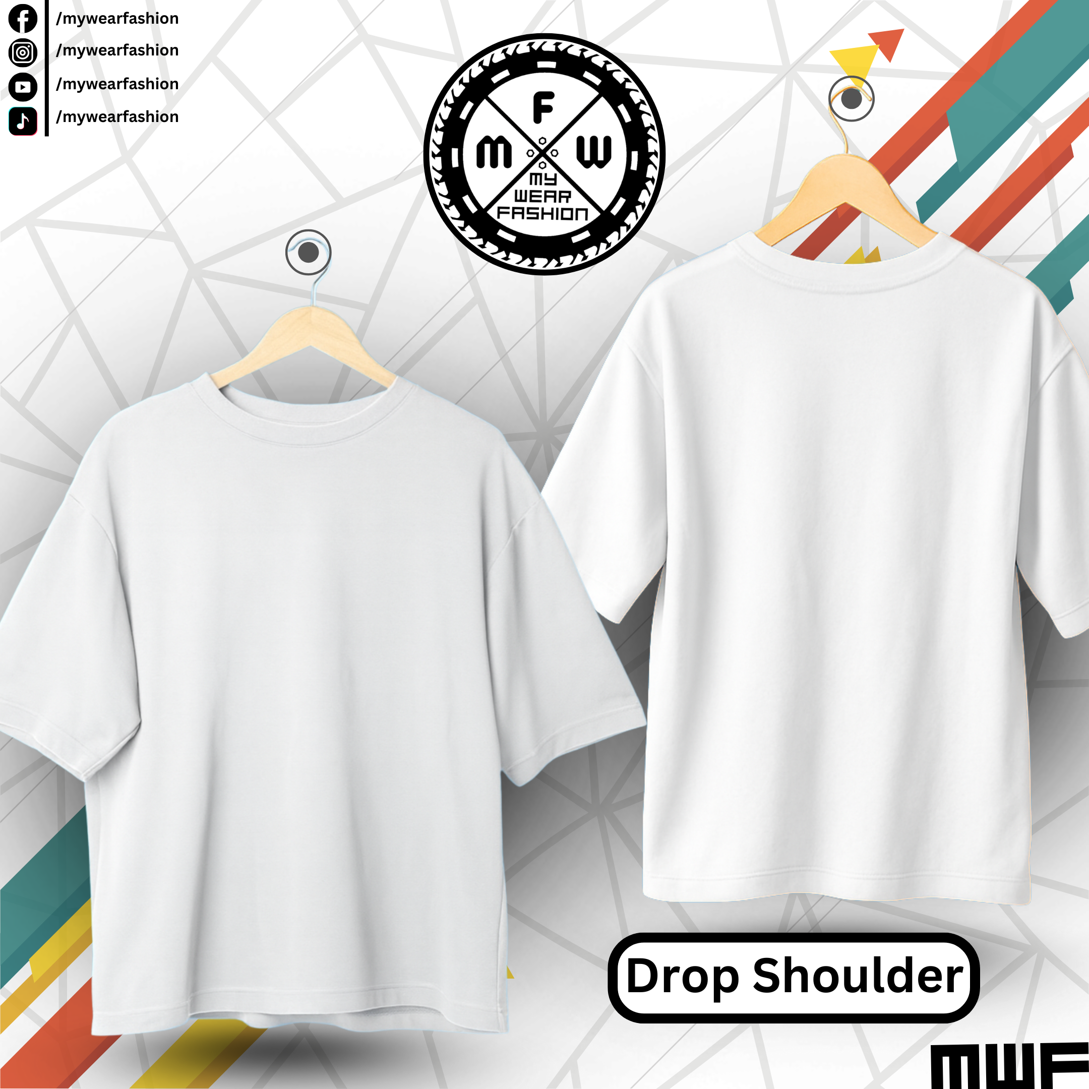 Solid White Drop Shoulder T-Shirt || Tees ||_img_2