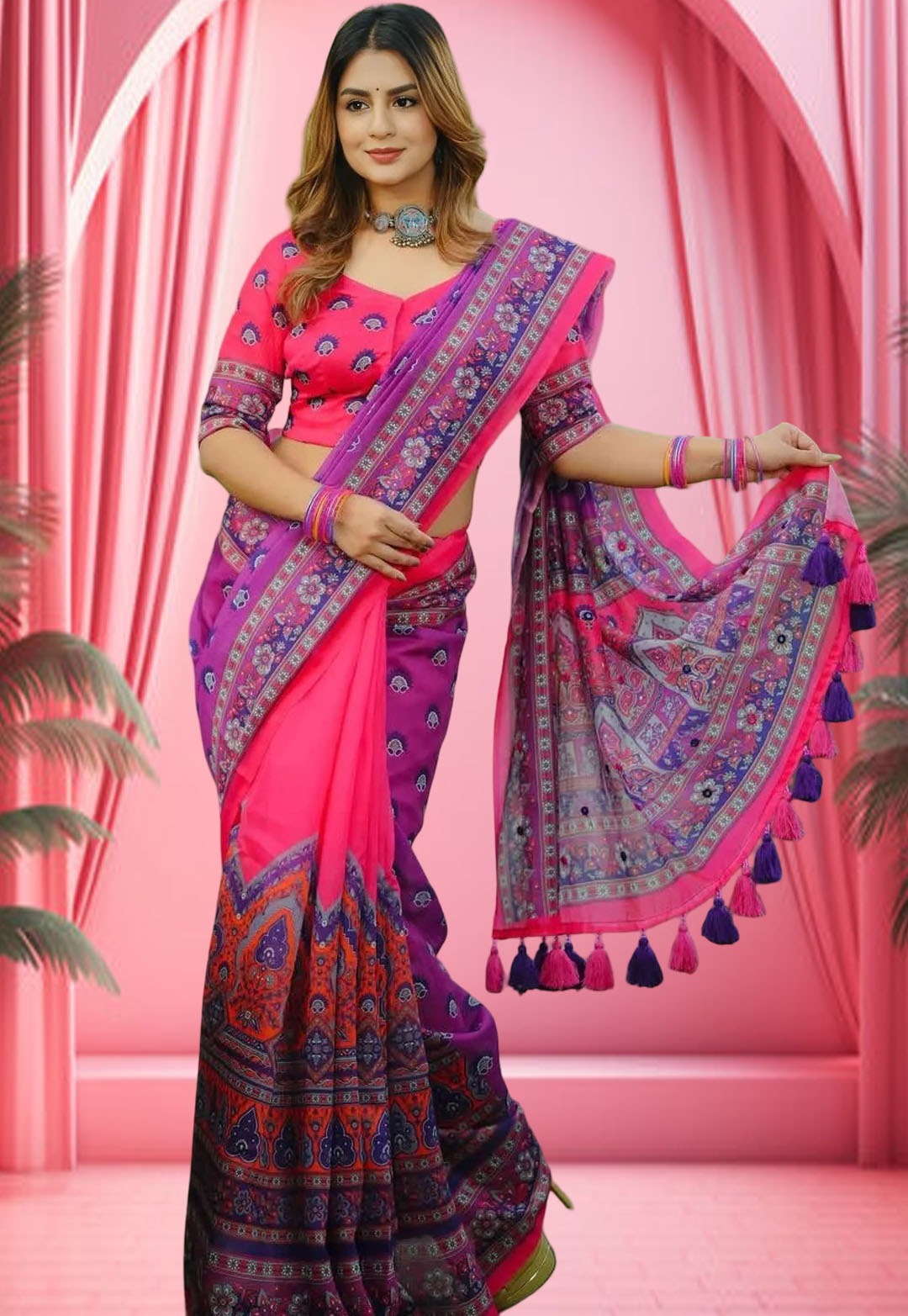 Digital Print Saree with Blouse Piece_img_0