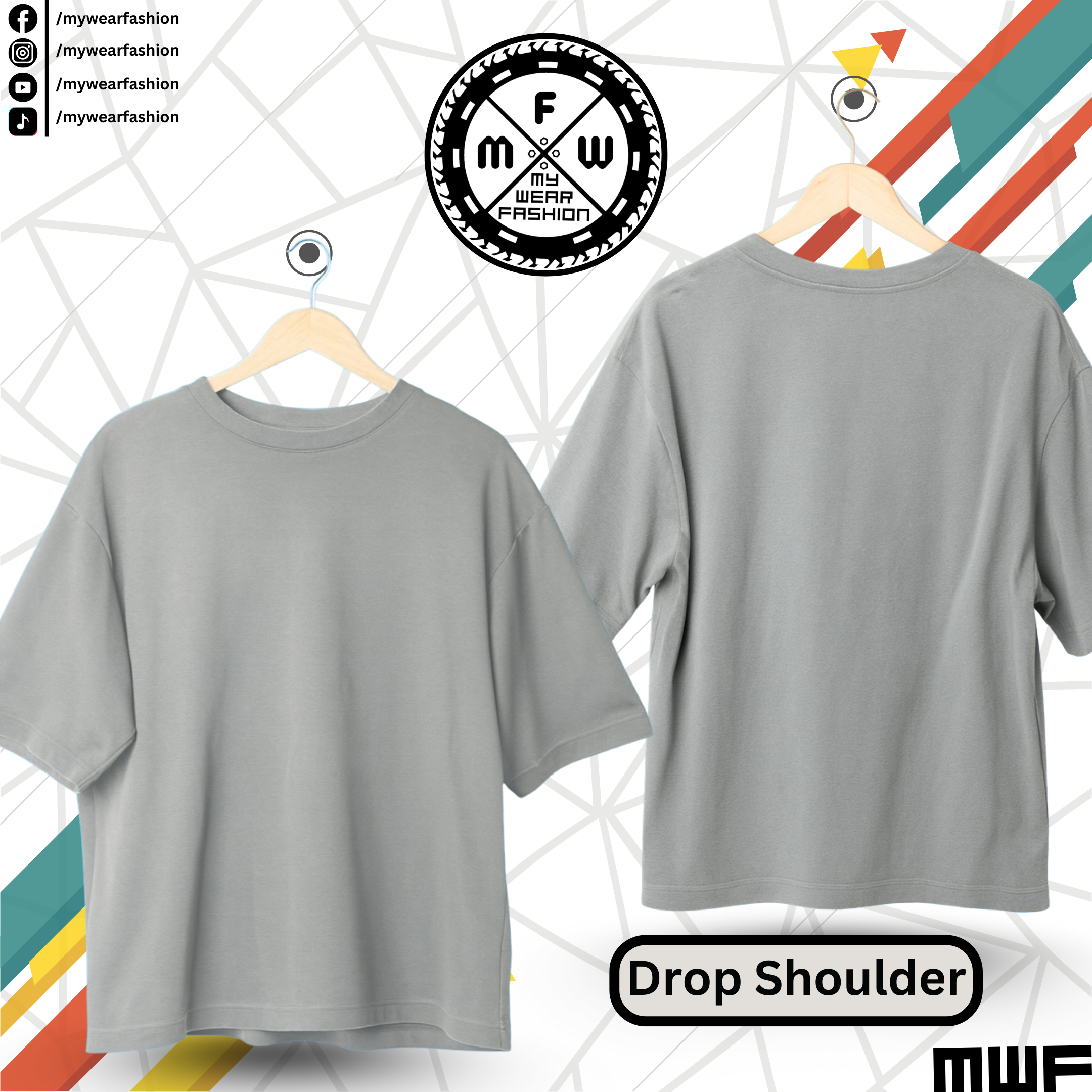 Solid Steel Drop Shoulder T-Shirt || Tees ||_img_2