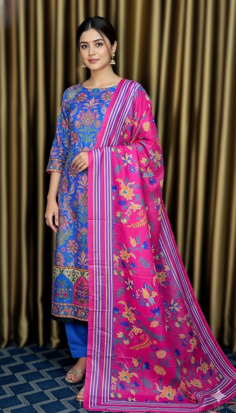 পাকিস্তানি ইন্সপায়ার্ড ডিজিটাল প্রিন্ট সুইস লোন সুতি থ্রি পিস (প্রিমিয়াম) (Unstitched)_img_1