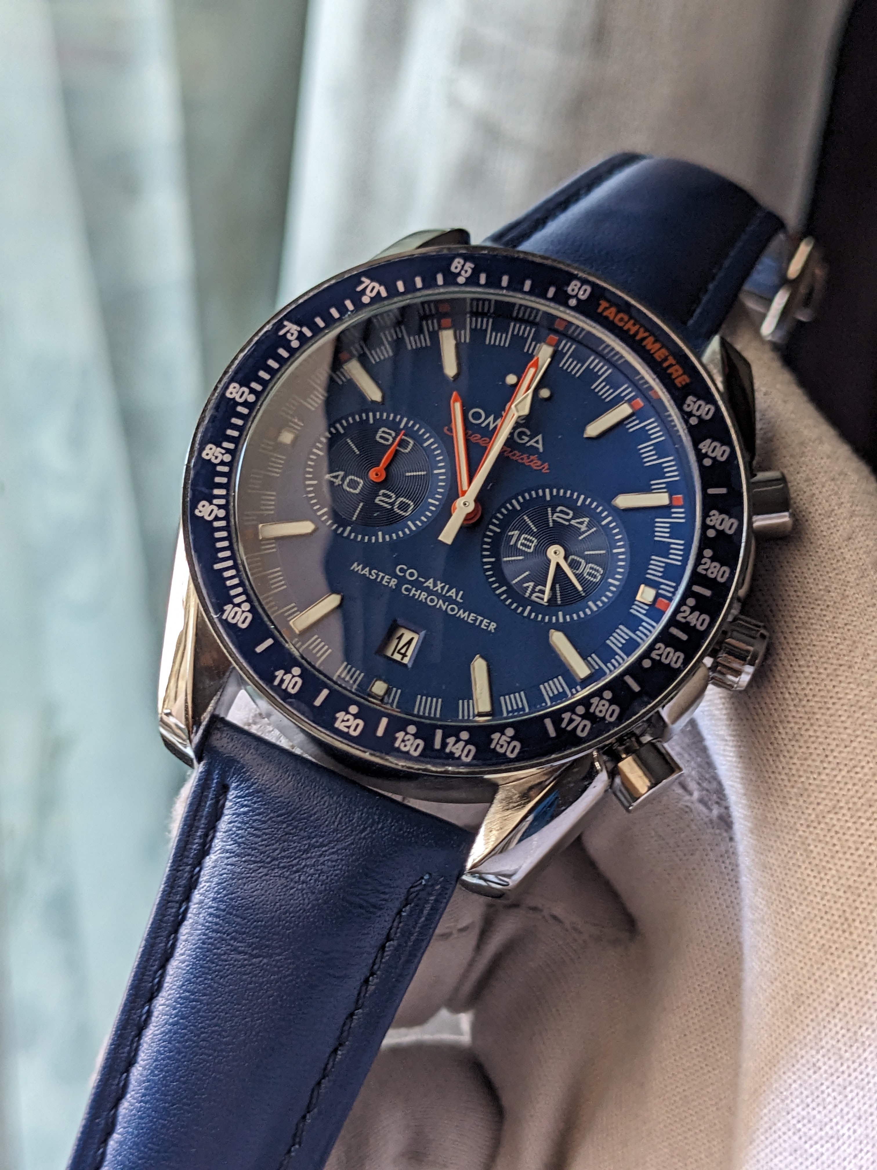 Omega Chronograph Watch Blue_img_1