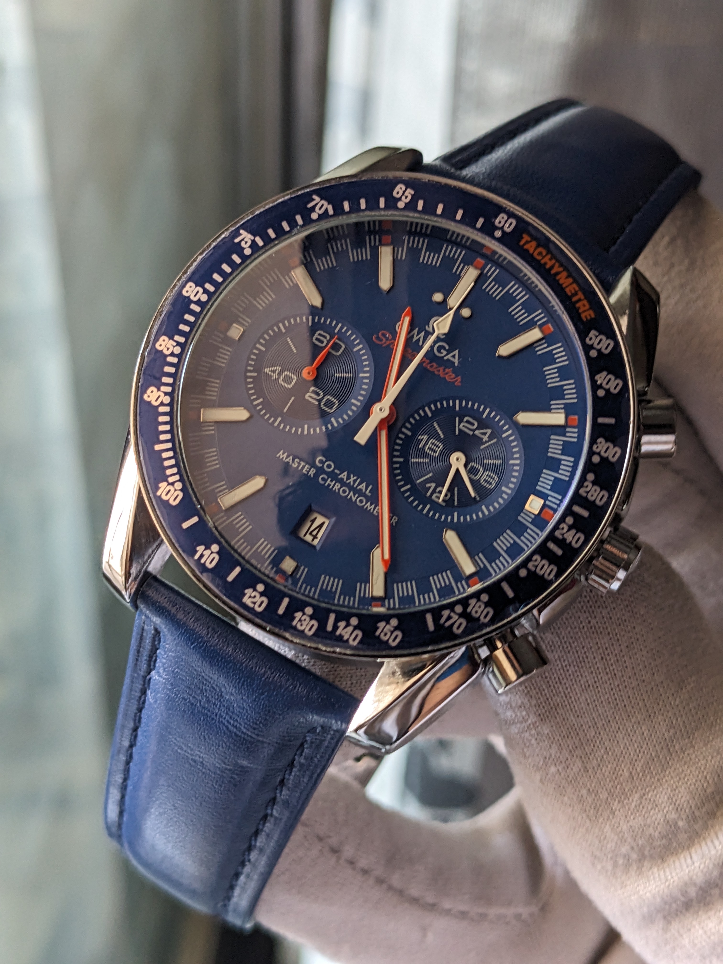 Omega Chronograph Watch Blue