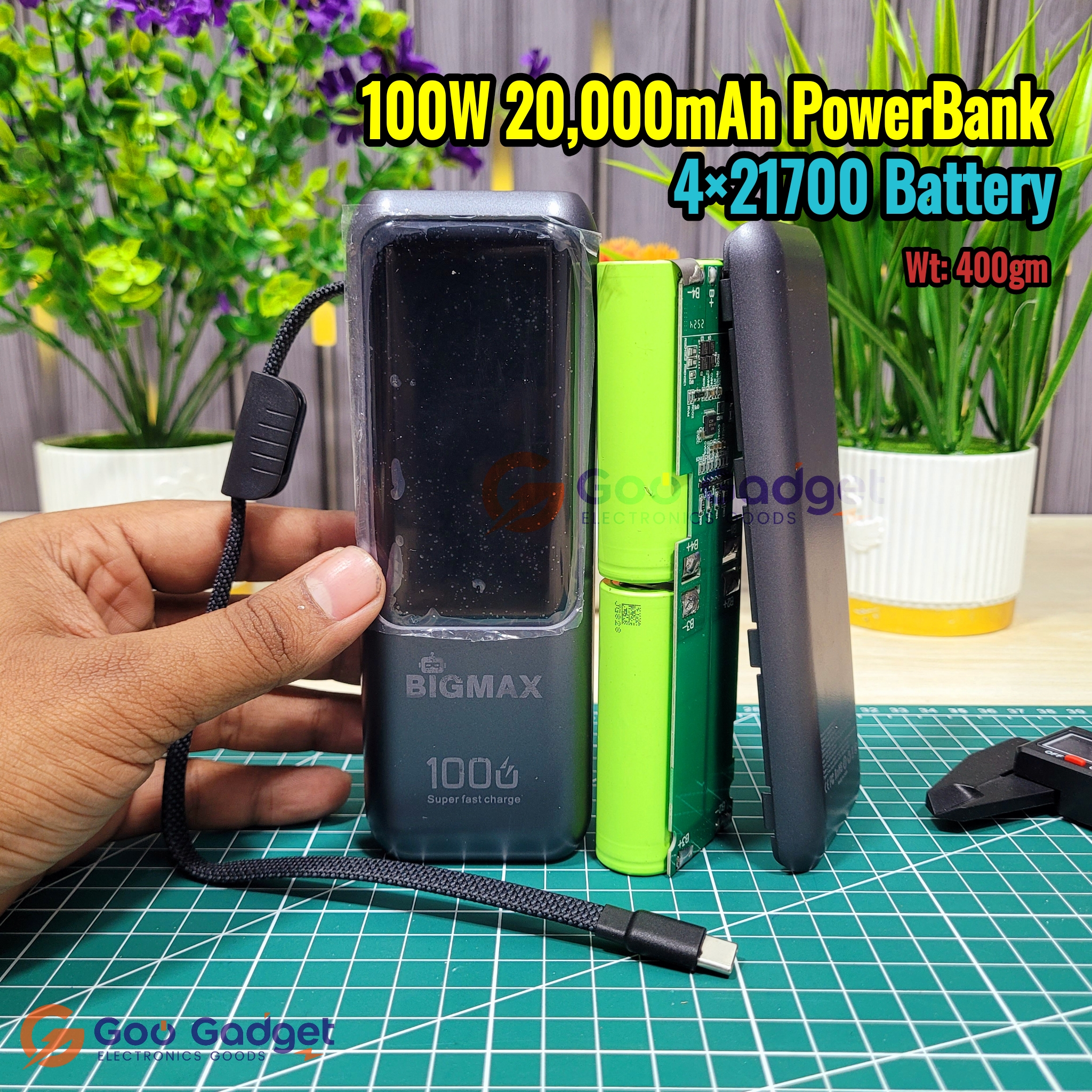 100W Super Fast Charging Power Bank (Built with 4×21700 Lithium Cells) | LED Display | PD Fast Charge | Laptop & Mobile Compatible_img_0