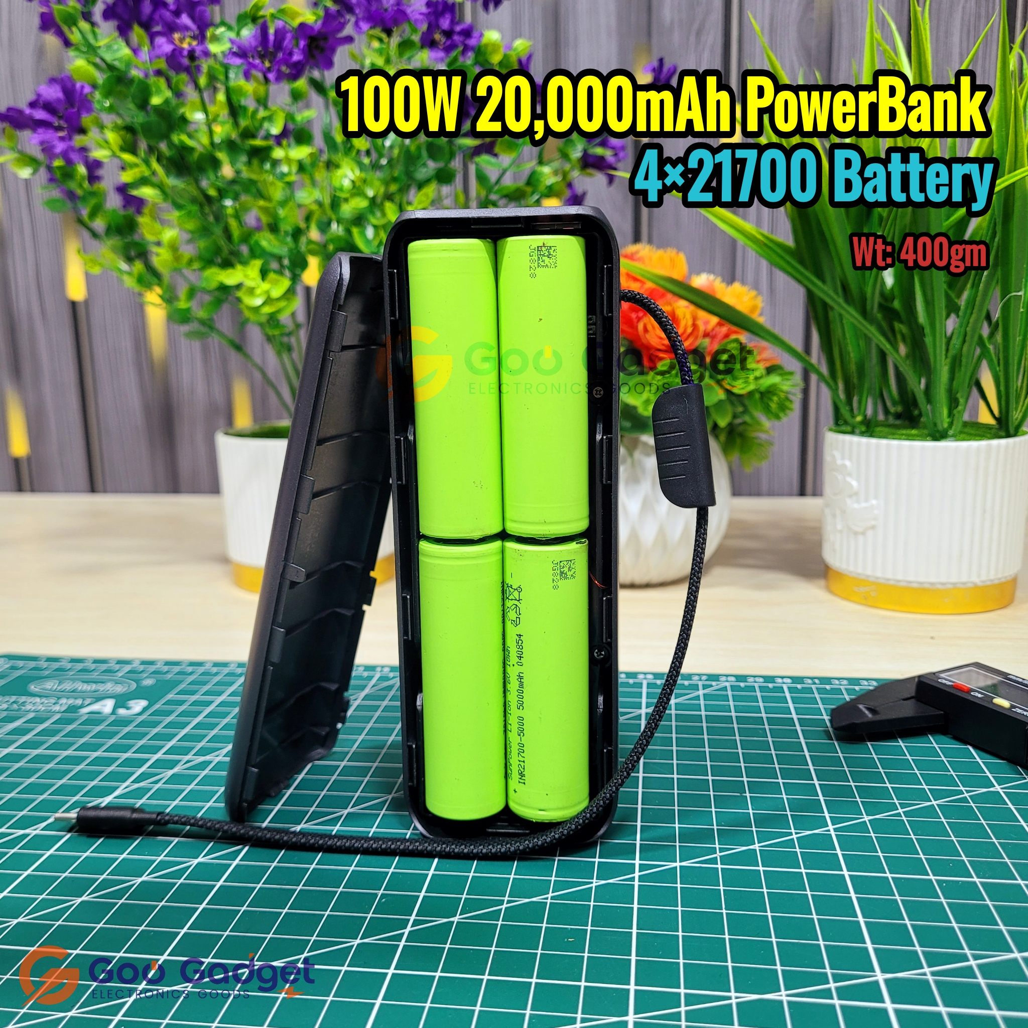 100W Super Fast Charging Power Bank (Built with 4×21700 Lithium Cells) | LED Display | PD Fast Charge | Laptop & Mobile Compatible_img_1
