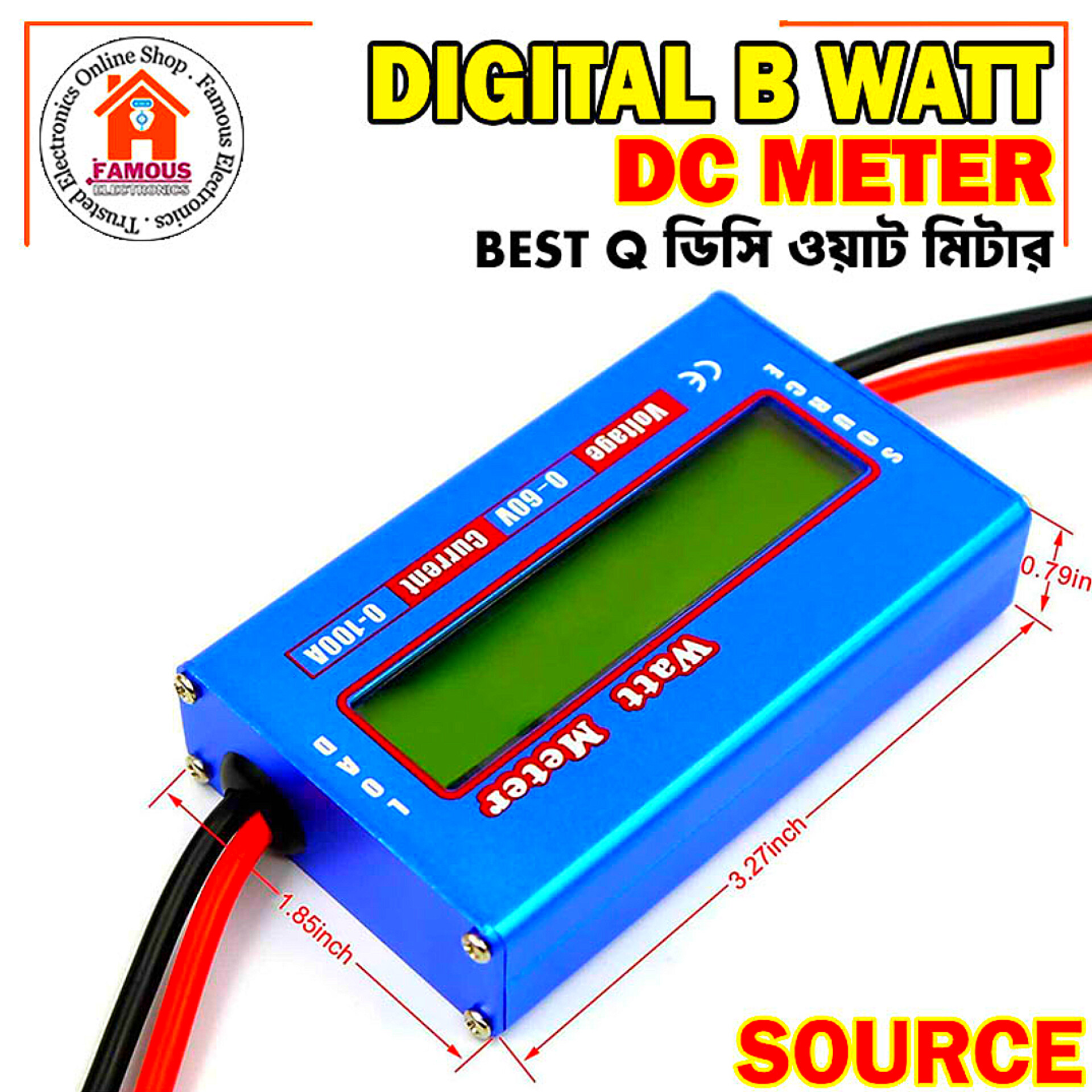 DC 60V 100A Digital Watt Meter Balance Voltage source Checker_img_5