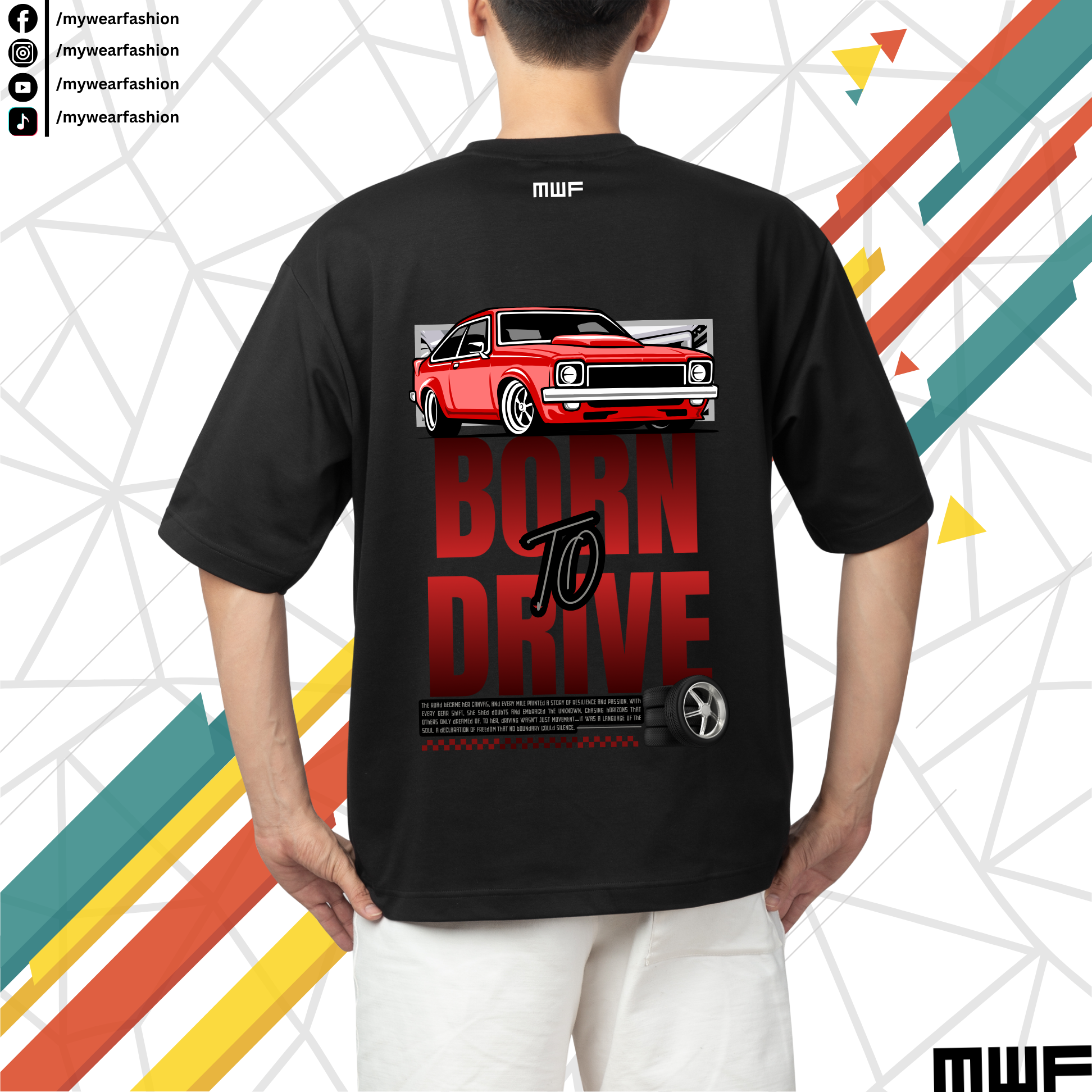 Born To Drive Premium Drop Shoulder T-Shirt