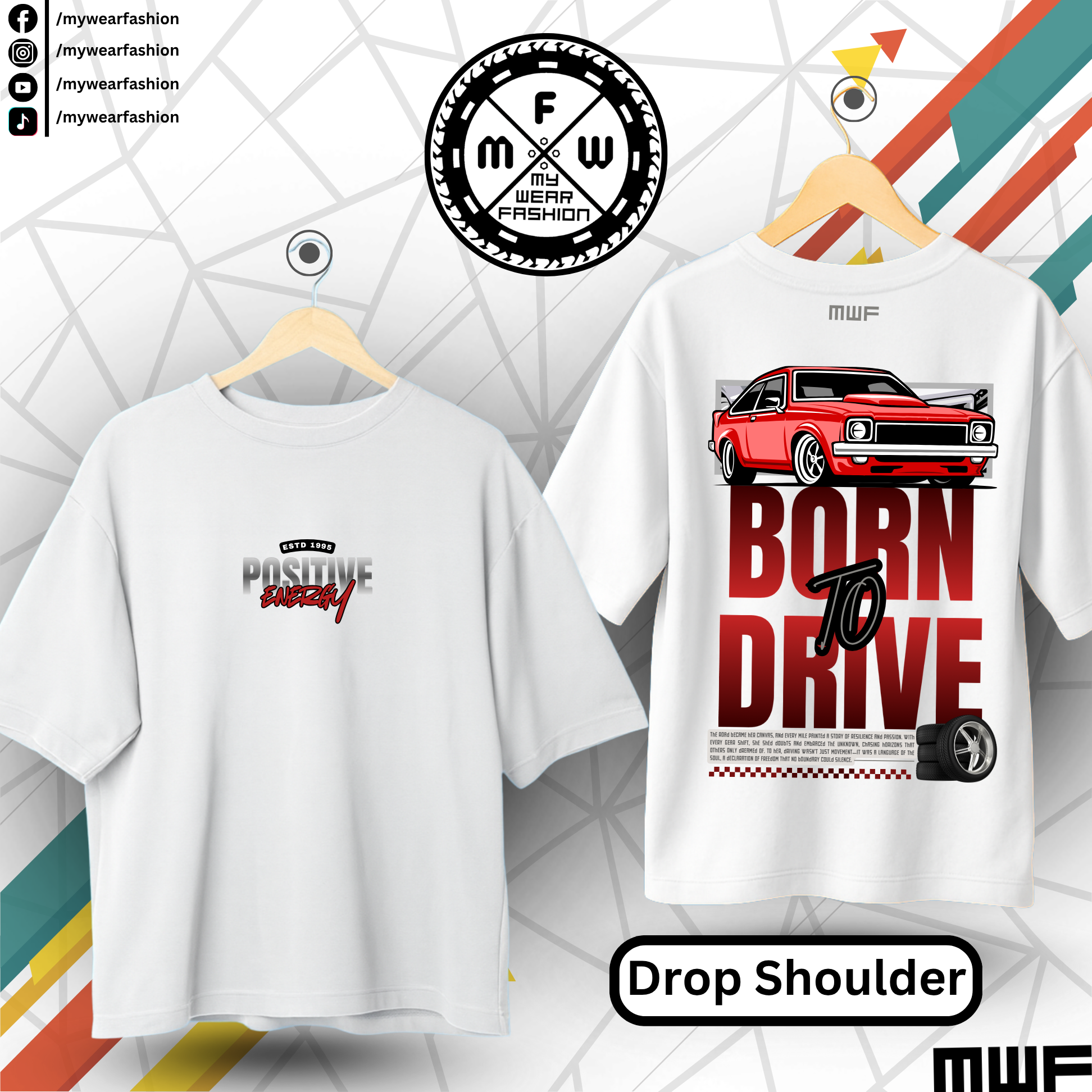 Born To Drive Premium Drop Shoulder T-Shirt_img_4