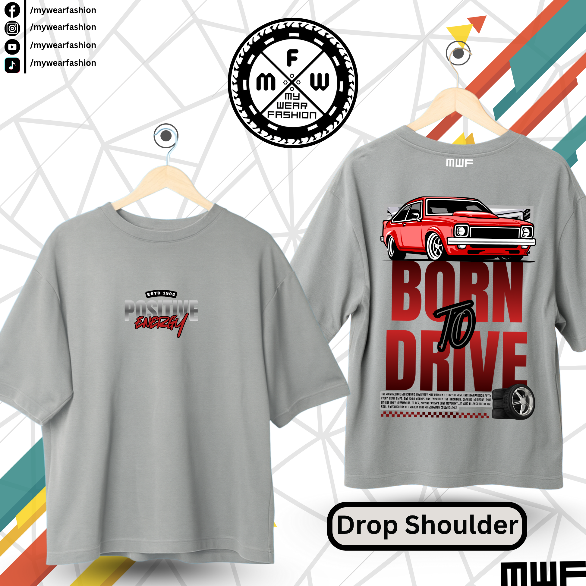 Born To Drive Premium Drop Shoulder T-Shirt_img_3
