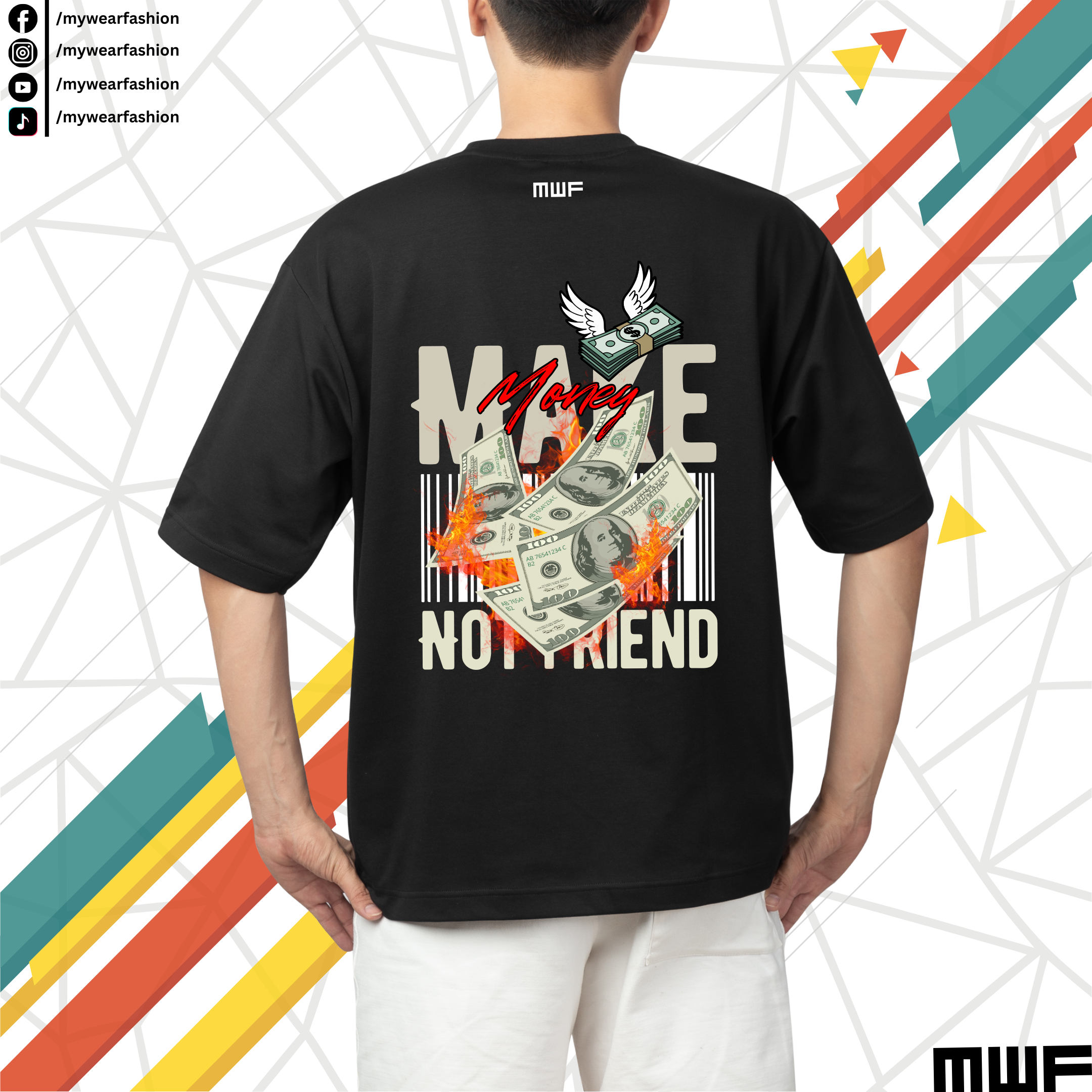 Make Money NoT Friend Premium Drop Shoulder T-Shirt_img_0