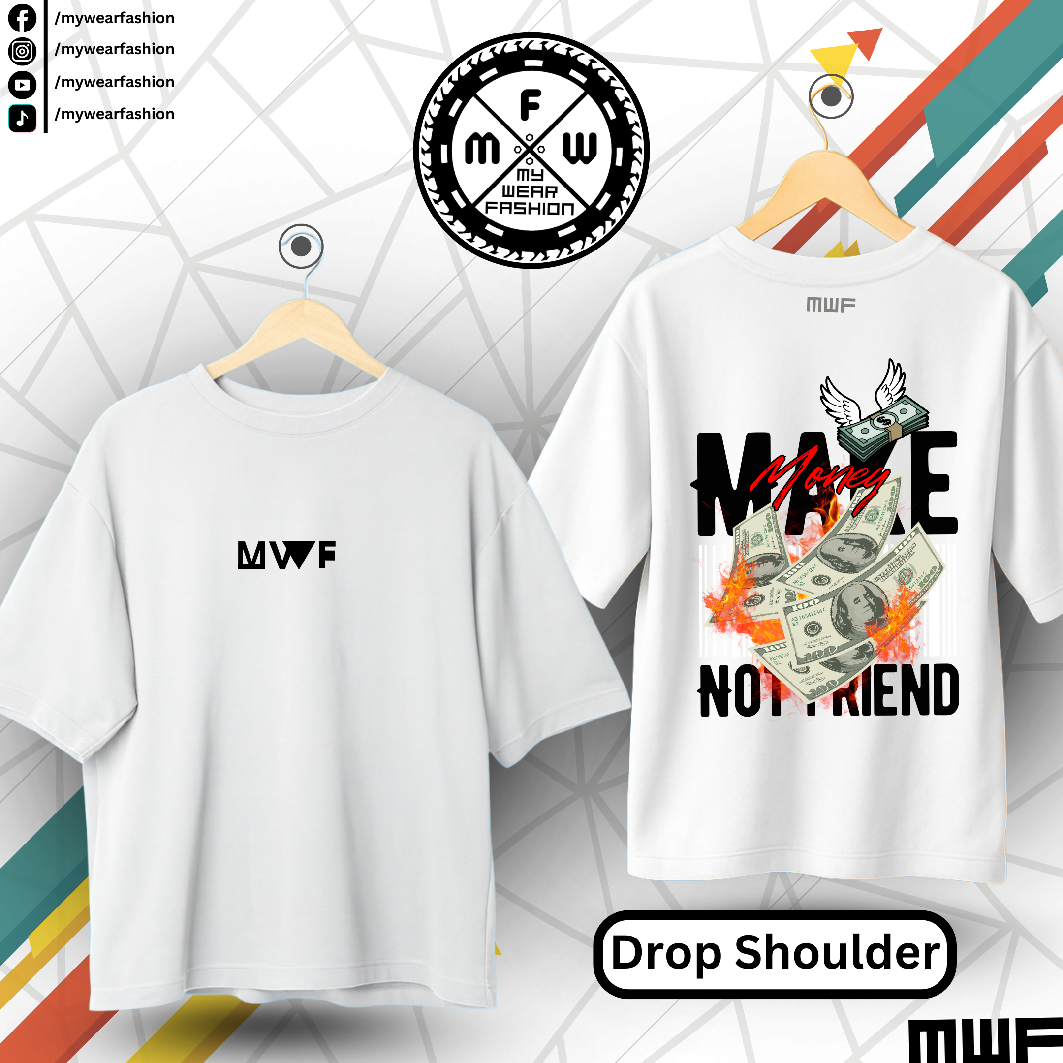 Make Money NoT Friend Premium Drop Shoulder T-Shirt_img_4