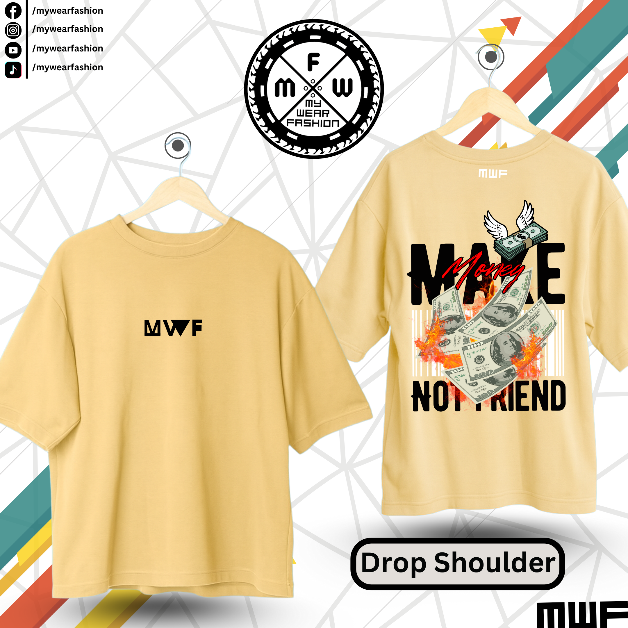 Make Money NoT Friend Premium Drop Shoulder T-Shirt_img_5