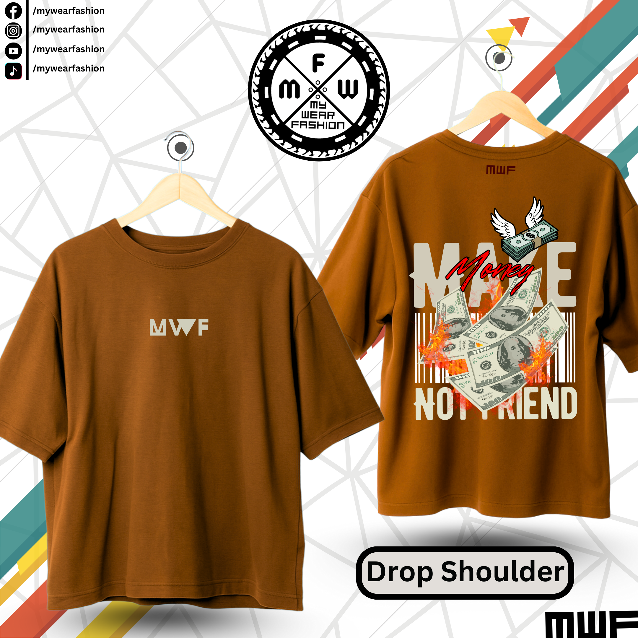 Make Money NoT Friend Premium Drop Shoulder T-Shirt_img_6