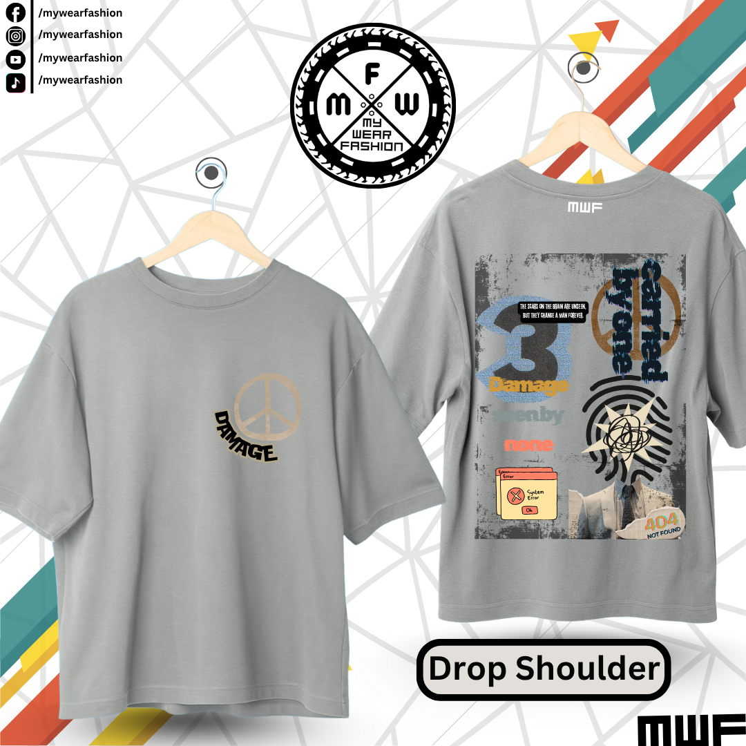 Peace Damage Premium Drop Shoulder T-Shirt_img_4