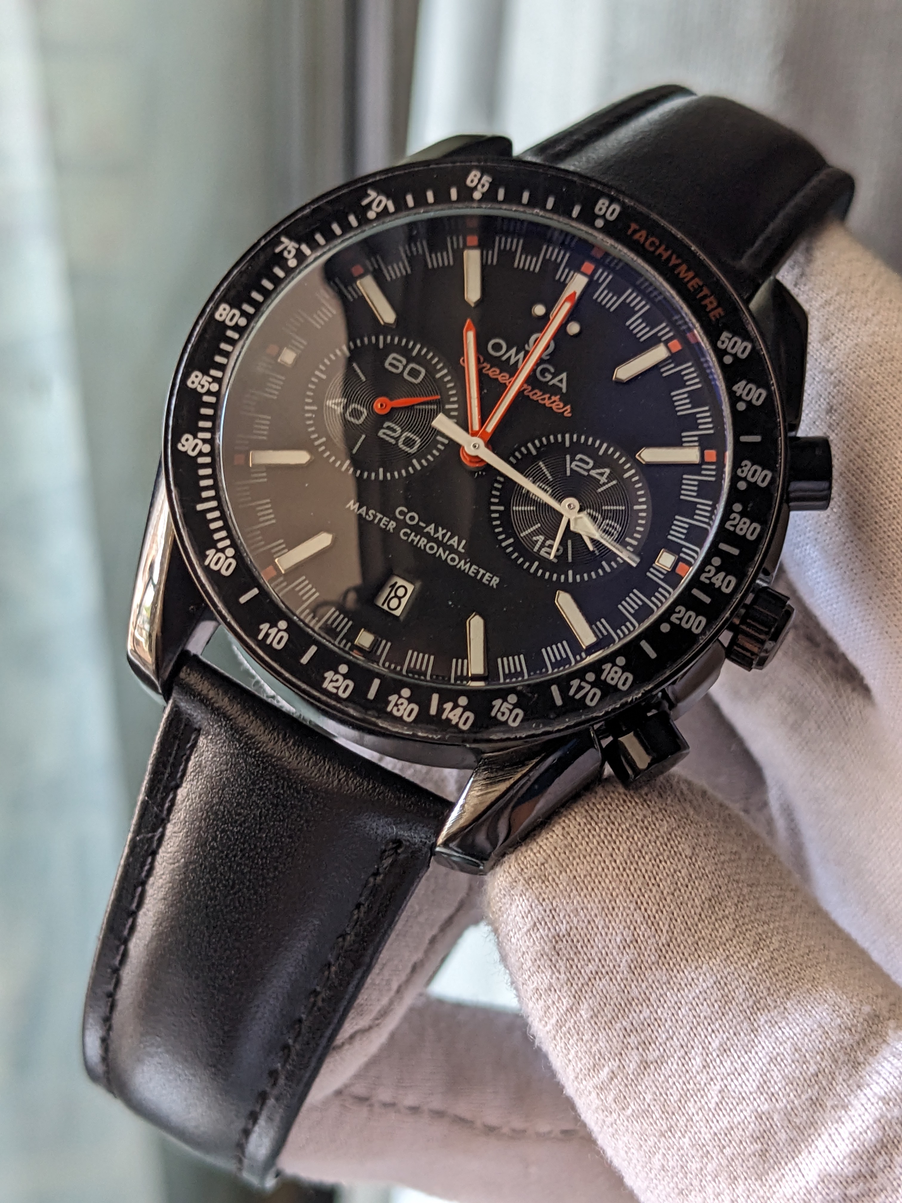Omega Chronograph Watch Black